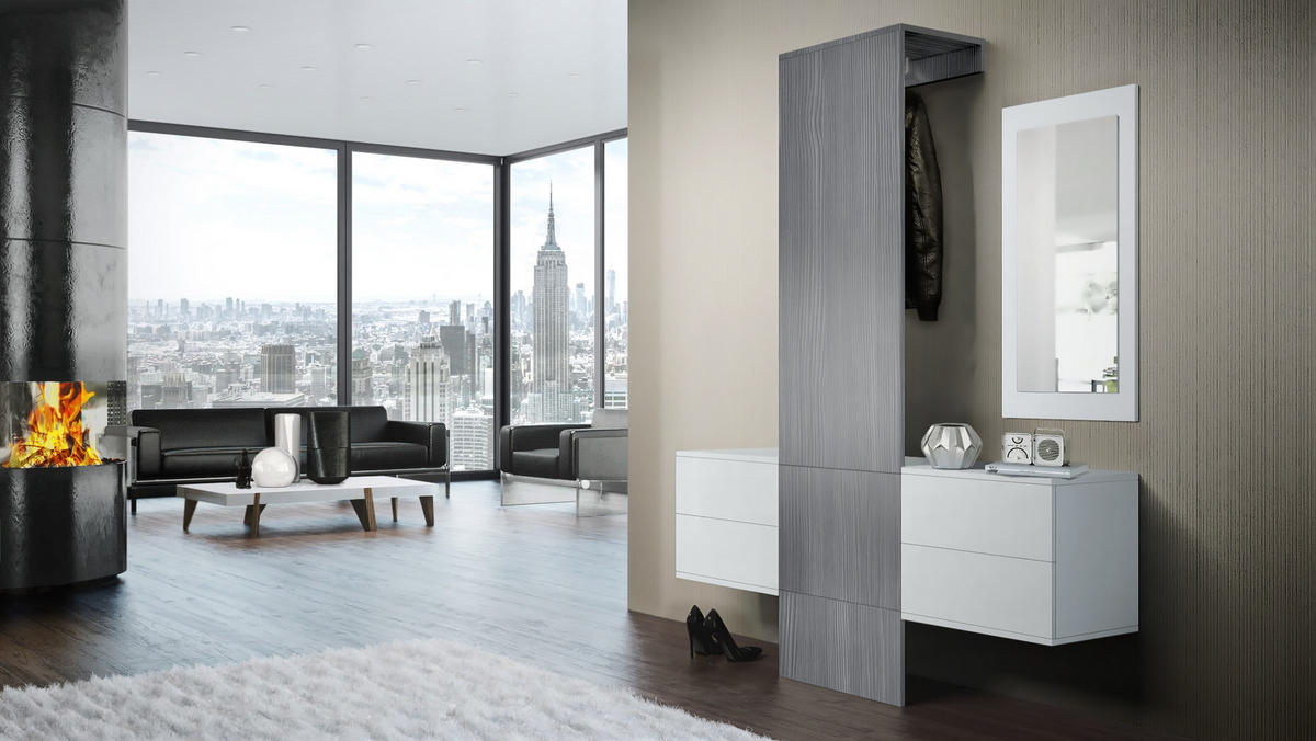 GARDEROBE Carlton Paneel in Avola-Anthrazit - Anthrazit, Holzwerkstoff (157/193/35cm) - Vladon