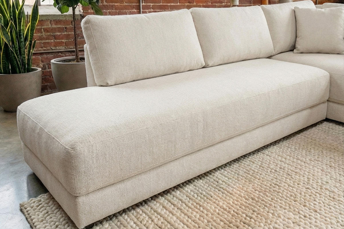 SCHLAFSOFA SADIRA Cremeweiß Flachgewebe - Creme/Schwarz, Kunststoff/Textil (288/89/209cm) - KAWOLA