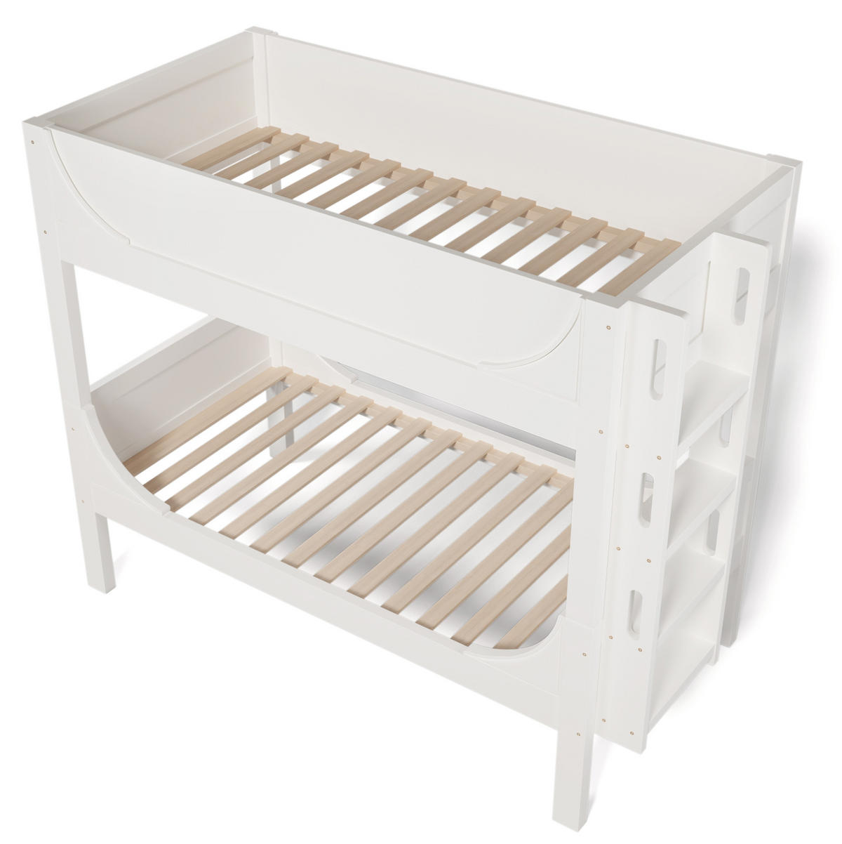 ETAGENBETT 90/200 cm, Weiß mit flexibler Leiter, trennbar, ohne Matratze - Weiß, Holz (90/200cm) - MIVRAY