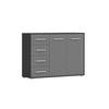 KOMMODE - Highboard IRYS 01 2D4S Schwarz + Grau - Schwarz/Grau, Holzwerkstoff (135/95/45cm) - Möblo