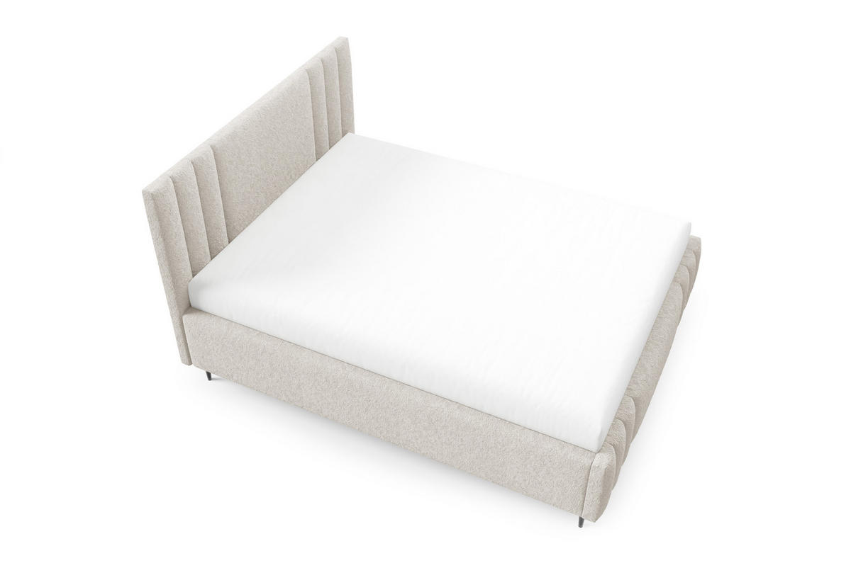 POLSTERBETT RIVIO LEG mit Beinen Bettkasten Lattenrost 140x200 Beige - Beige, Holz (140/200cm) - Furnistar