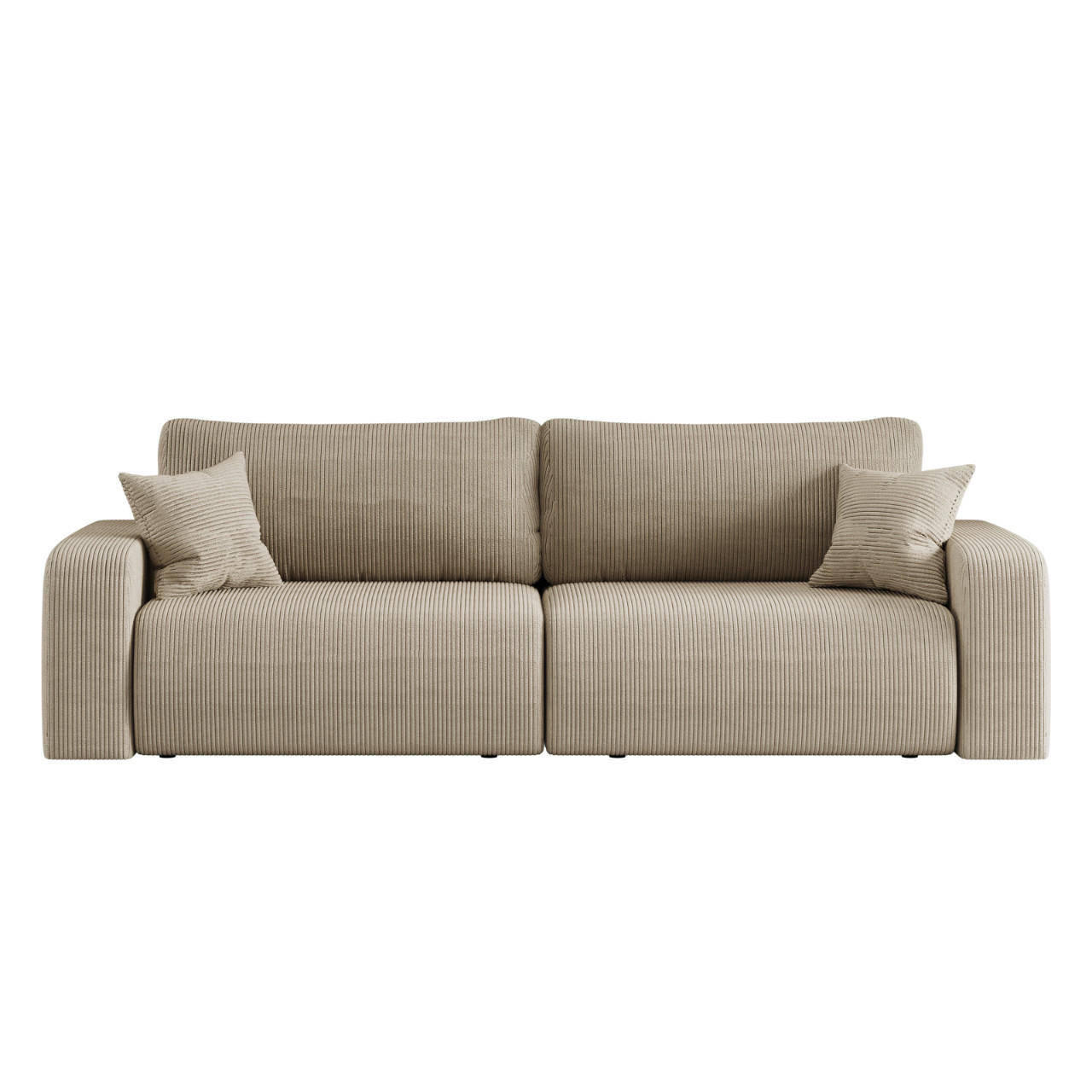 SCHLAFSOFA MILANO und Bettkasten Stoff Poso Dunkelbeige - Cappuccino, Holz (246/83/98cm) - Kaiser Möbel