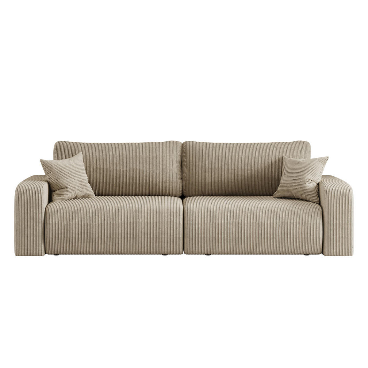 SCHLAFSOFA MILANO und Bettkasten Stoff Poso Dunkelbeige - Cappuccino, Holz (246/83/98cm) - Kaiser Möbel