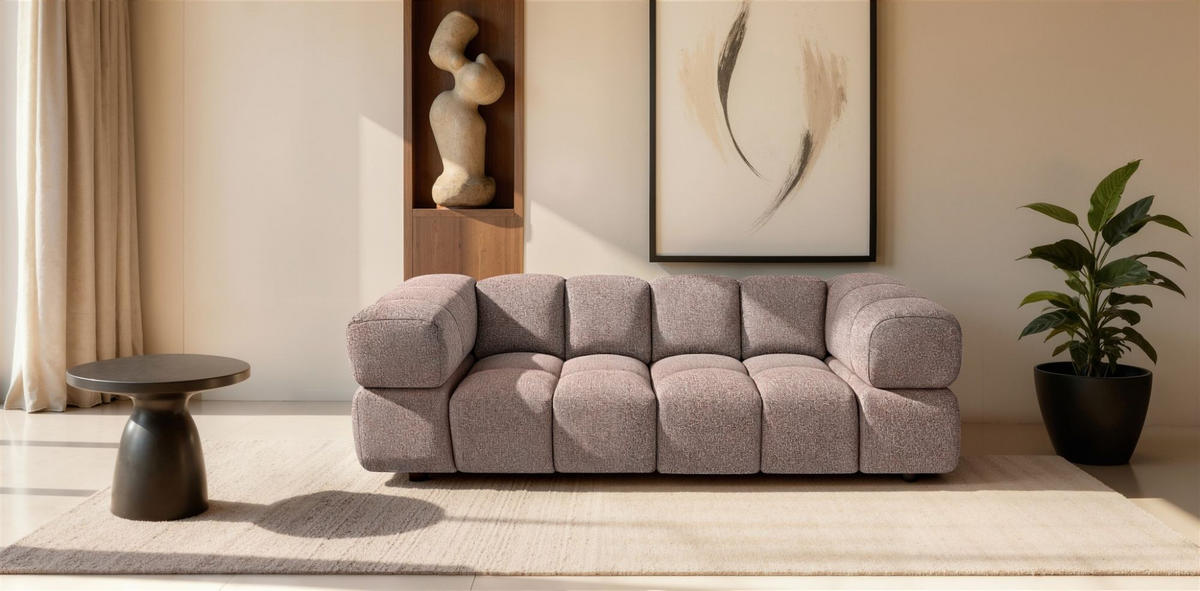 SOFA 3-sitzer Blanche In Puente - Violett, Holzwerkstoff/Textil (240/70/96cm) - Fun Möbel