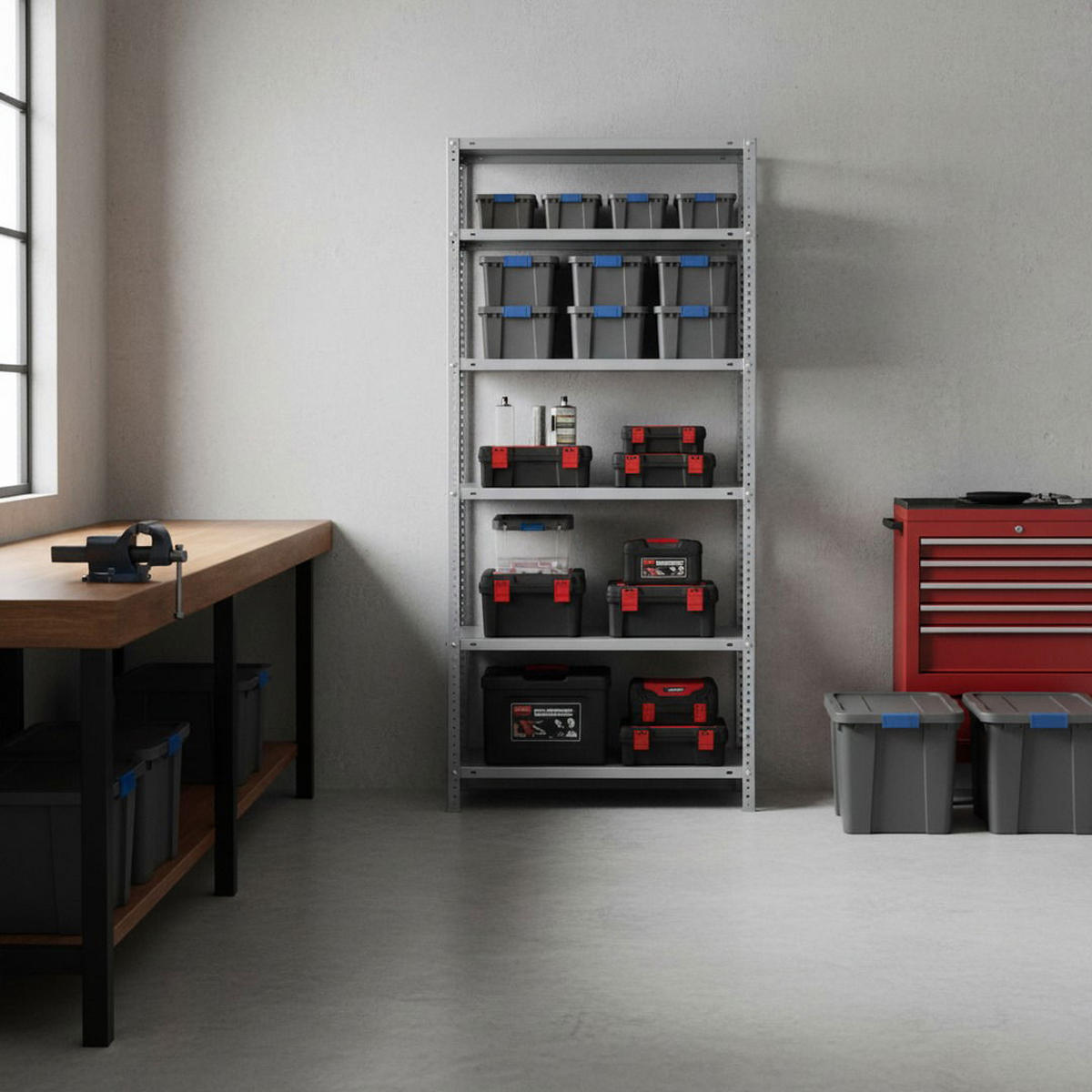 SCHRAUBREGAL PANDA TALL | HxBxT 200x110x40cm | 6 Fachböden | Fachlast 75kg | Weiß - Weiß, Metall (110/200/40cm) - PROREGAL