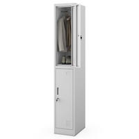 UMKLEIDESCHRANK Spind IGOR 2 Abteile 185x31,7x45cm Grau - Grau, Metall (31.7/185/45cm) - Jan Nowak