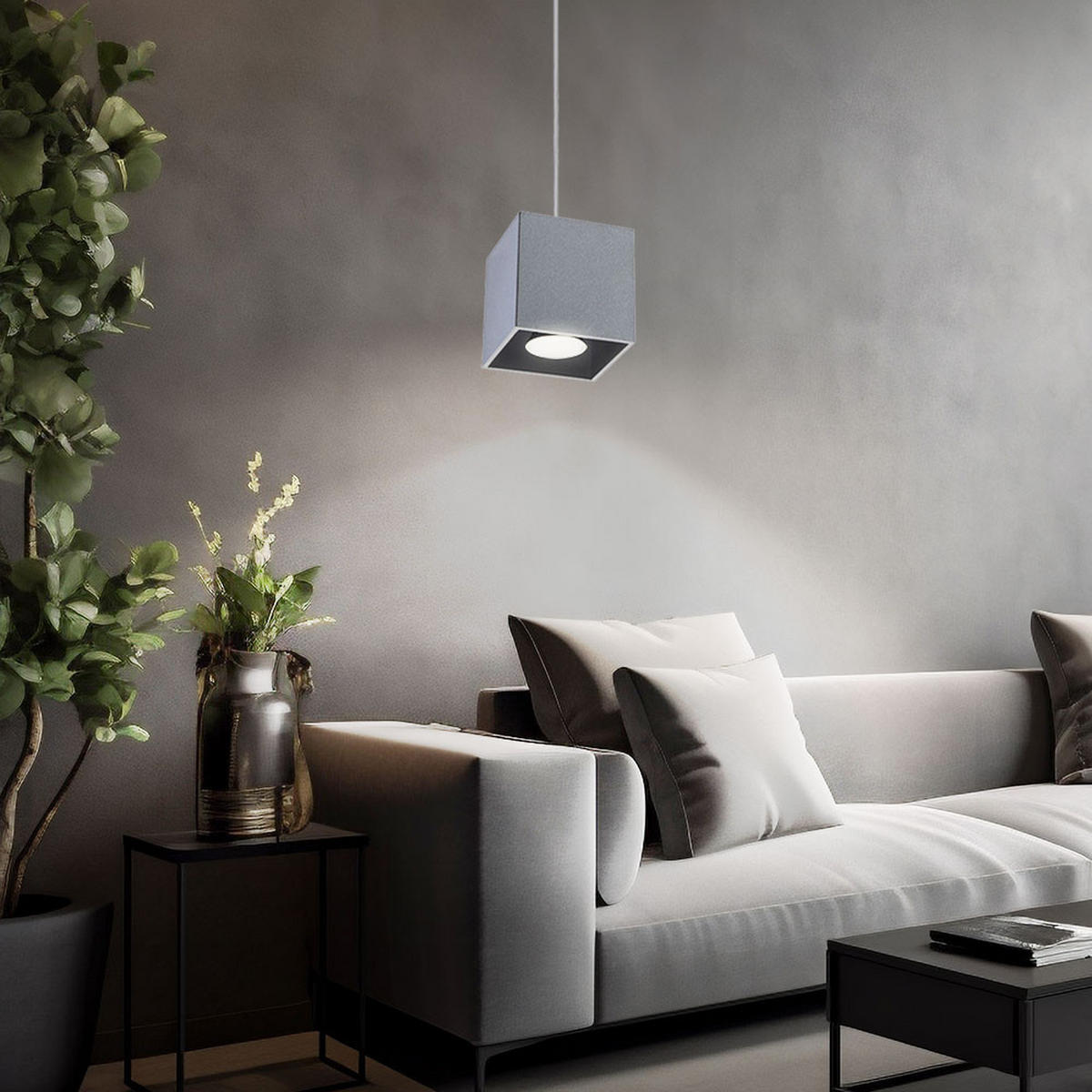 LED HÄNGELEUCHTE Aluminium Grau - Grau, Metall (10/10/80cm)