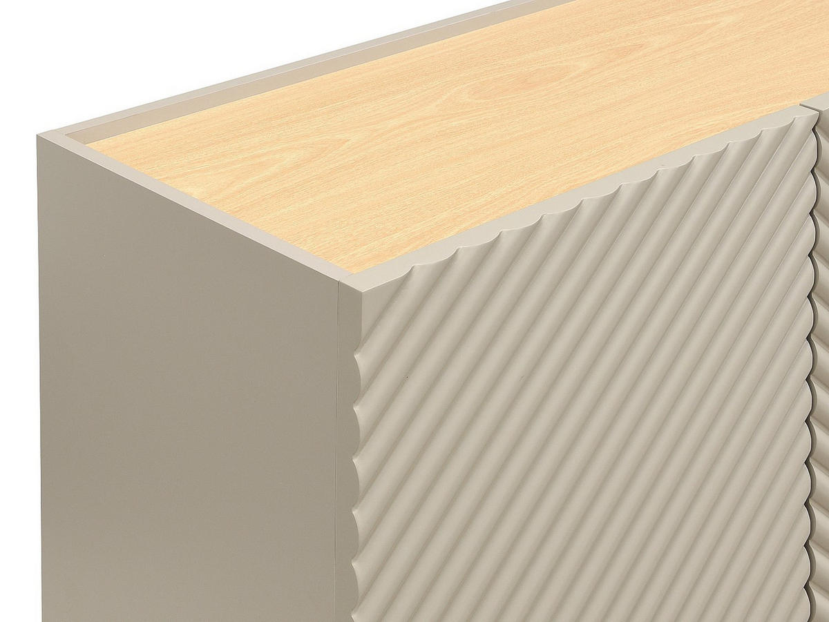 SIDEBOARD - 200 cm x 41 cm - Holz, Platte - Beige, Naturfarben Hell - TASIBA - Beige/Naturfarben, Holz (200/77/41cm) - Vente-Unique