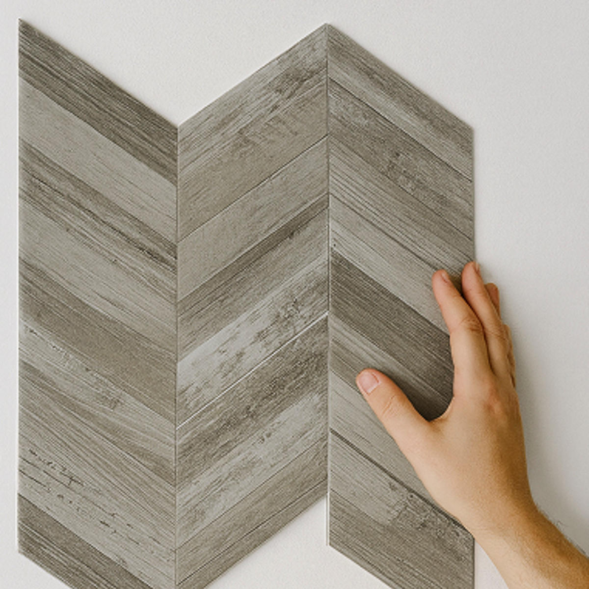 FLIESENAUFKLEBER 1 Stück 29,6 x 25,3 cm Selbstklebende Fliesen – Pesca Legno - Grau, Kunststoff (25.3/0.3/29.6cm) - Mazovia