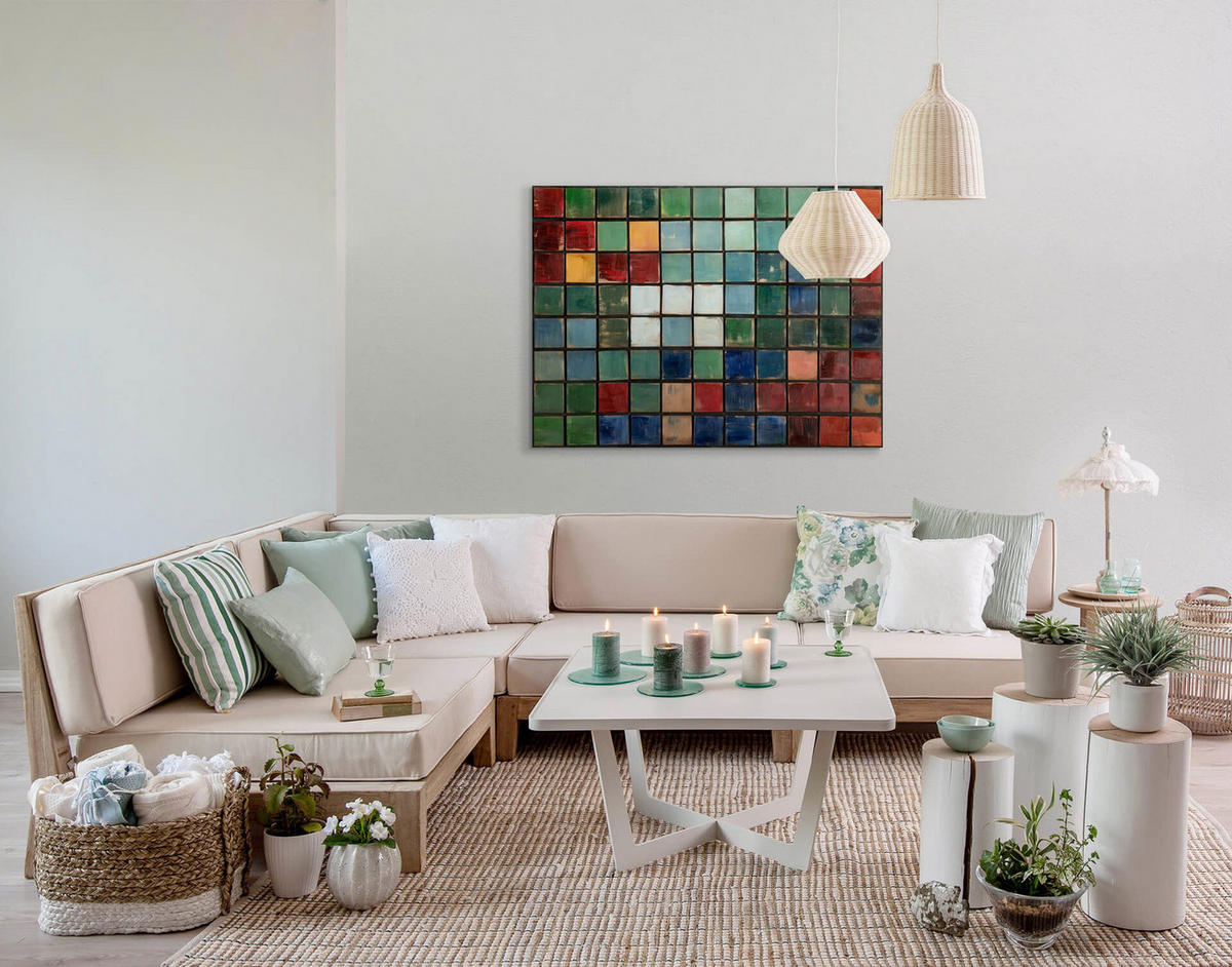 HOLZBILD Bunt 100/70 cm - Multicolor, Holz (7/70cm) - KUNSTLOFT
