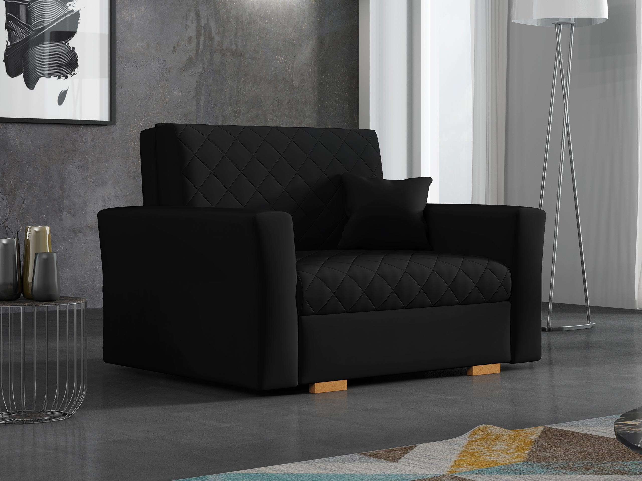 SCHLAFSOFA Viva Caro I - Schwarz/Braun, Holz/Textil (115/85/98cm) - MIRJAN24
