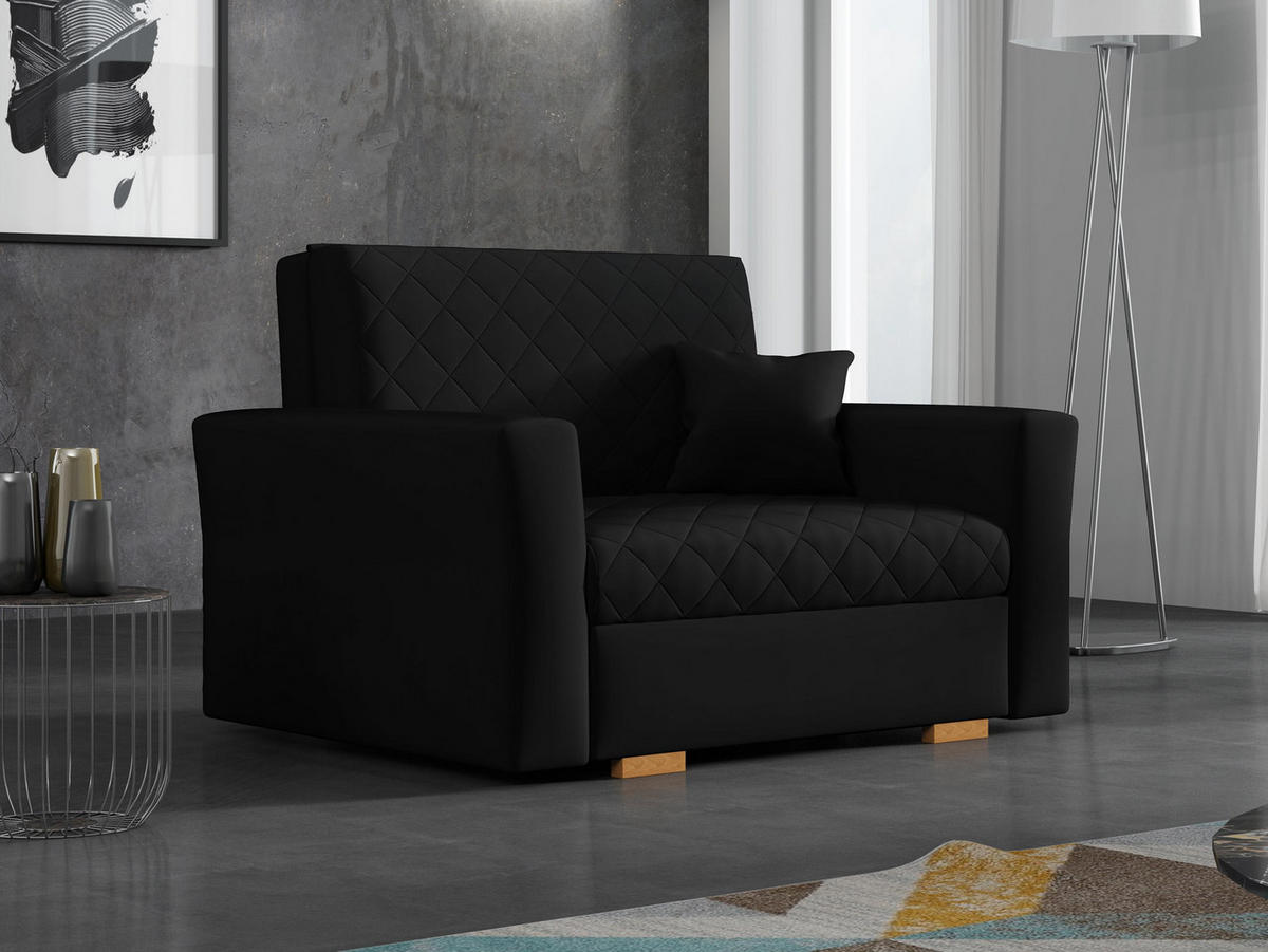 SCHLAFSOFA Viva Caro I - Schwarz/Braun, Holz/Textil (115/85/98cm) - MIRJAN24