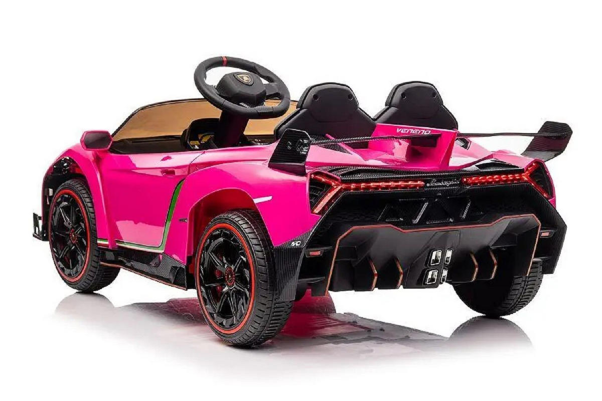 KINDER ELEKTROAUTO Lamborghini Veneno 615B pink Allradantrieb, EVA-Reifen, Kunstledersitz, lizenziert, 12V 7Ah Akku - Pink, Kunststoff (111/61/45cm) - Es-Toys