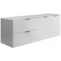 WASCHBECKUNTERSCHRANK FLOW + Platte Weiß matt 140/57/46 cm - Weiß, Holzwerkstoff (140/57/46cm) - Rodan