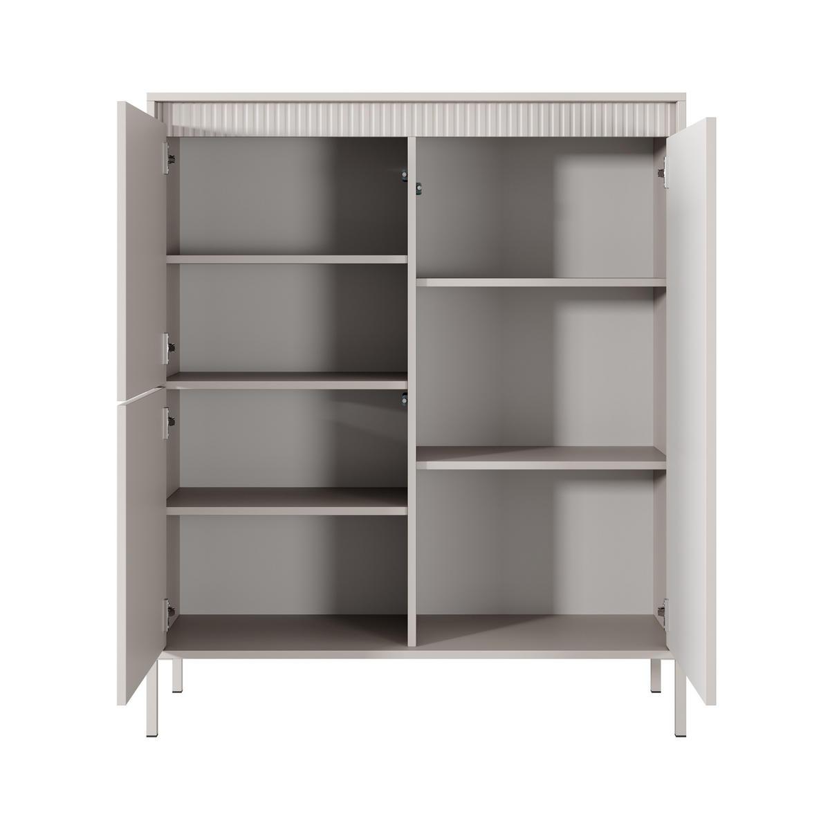 HIGHBOARD SENSATO 104/123/40 cm mit 3 Türen Beige - Beige, Holzwerkstoff (104/123/40cm) - MASSENO