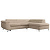 ECKSOFA PEDRO L Beige Plüsch - Rechts Seite - Sandfarben/Beige, Textil/Metall (273/208cm) - MKS