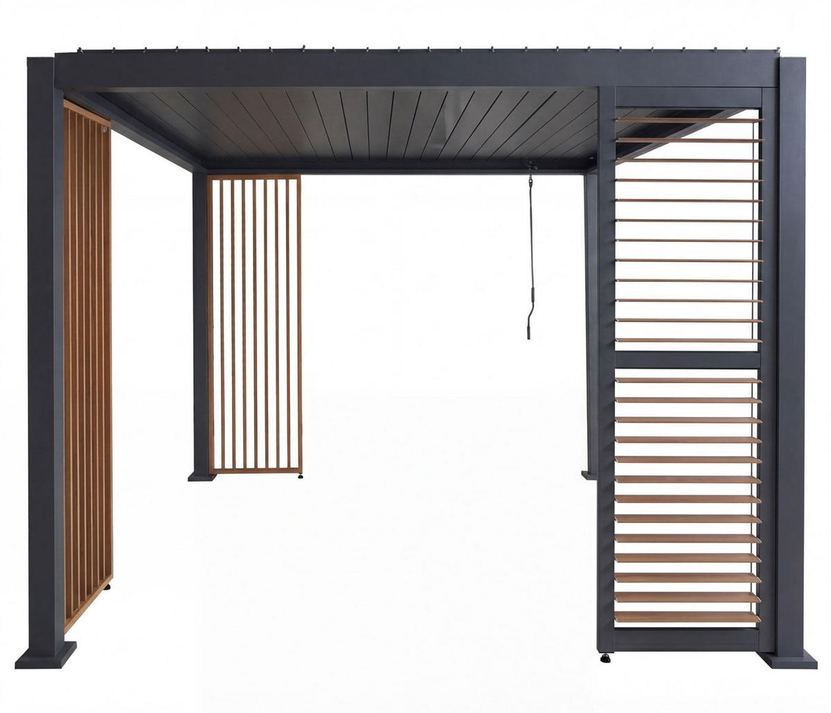 PERGOLA 1x Lamellenwand 2x Seitenwand 235x300x300cm Anthrazit - Anthrazit, Metall (300/235/300cm) - BERLINLODGE