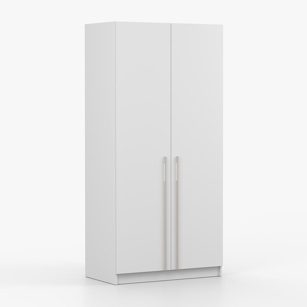 SCHRANK mit Schwenktüren ROSA II 2D 100/210/55, 2-türig, weiß - Kaschmir/Weiß, Holzwerkstoff (100/210/55cm) - imoebel24