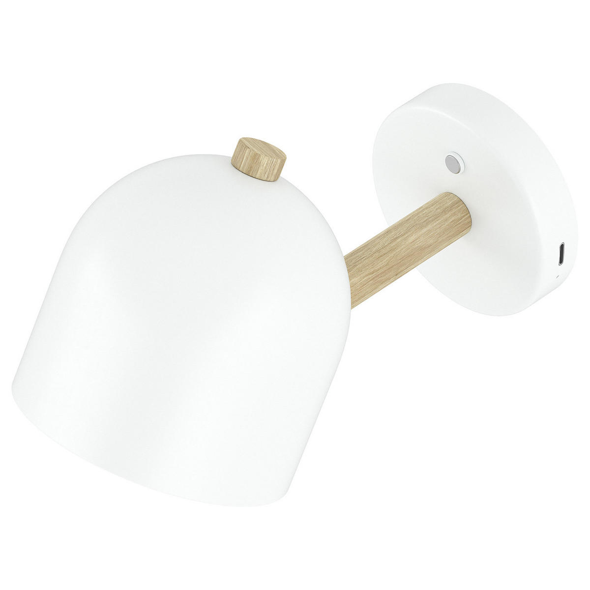 AKKU-WANDLEUCHTE - 3-Stufen-Dimmer - inkl. Fernbedienung - Weiß, Metall (12/15/25cm) - home24