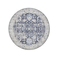 VINTAGE-TEPPICH George waschbar ø 160 cm rund - Blau, Kunststoff (160/160cm) - benuta