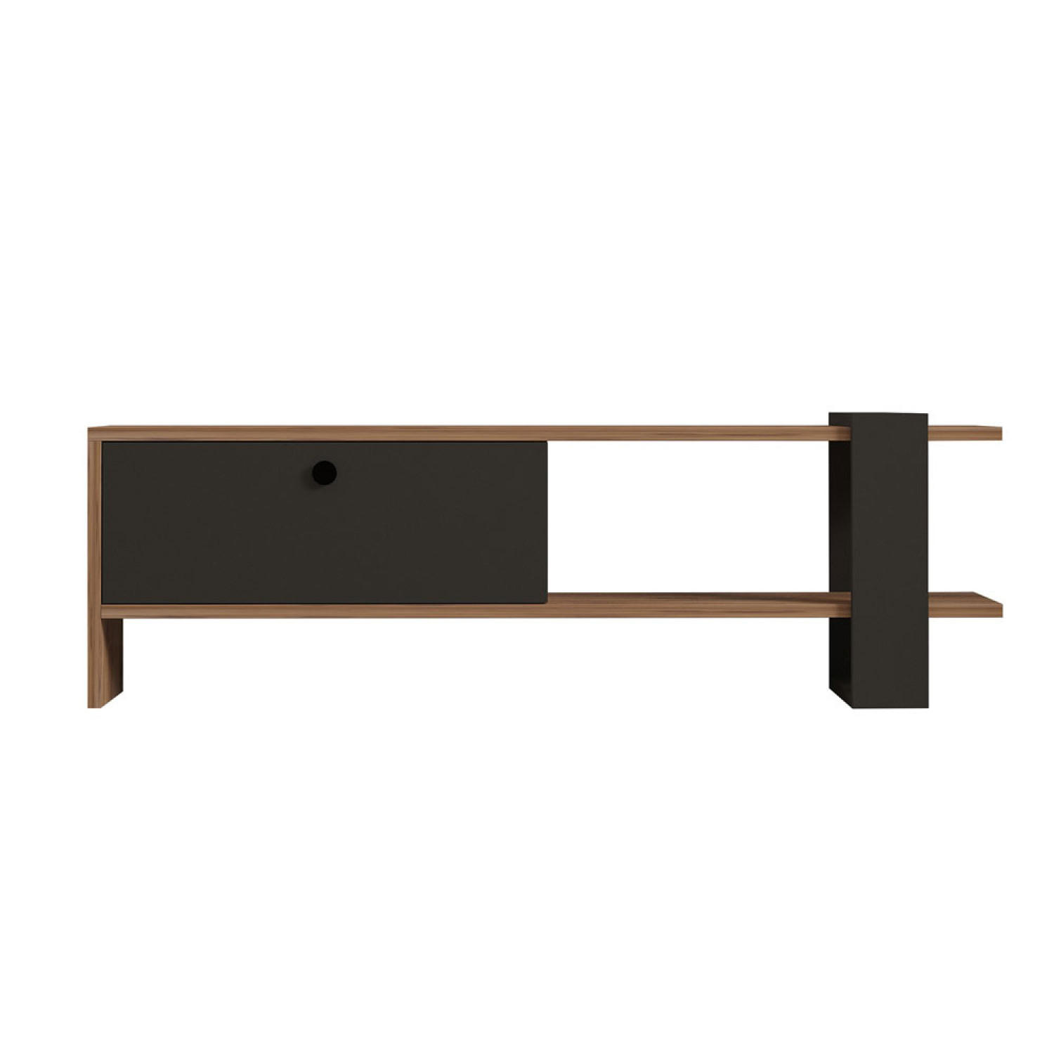 TV-MÖBEL Ova anthrazit 120 cm im zeitgenössischen Stil mit Schrank - Grau, Holzwerkstoff (120/36/25cm) - Concept Usine