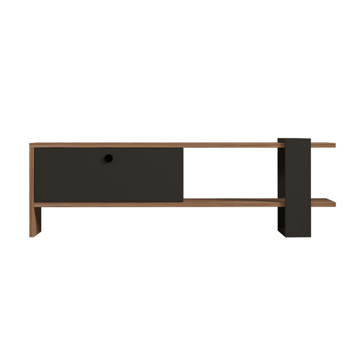 TV-MÖBEL Ova anthrazit 120 cm im zeitgenössischen Stil mit Schrank - Grau, Holzwerkstoff (120/36/25cm) - Concept Usine