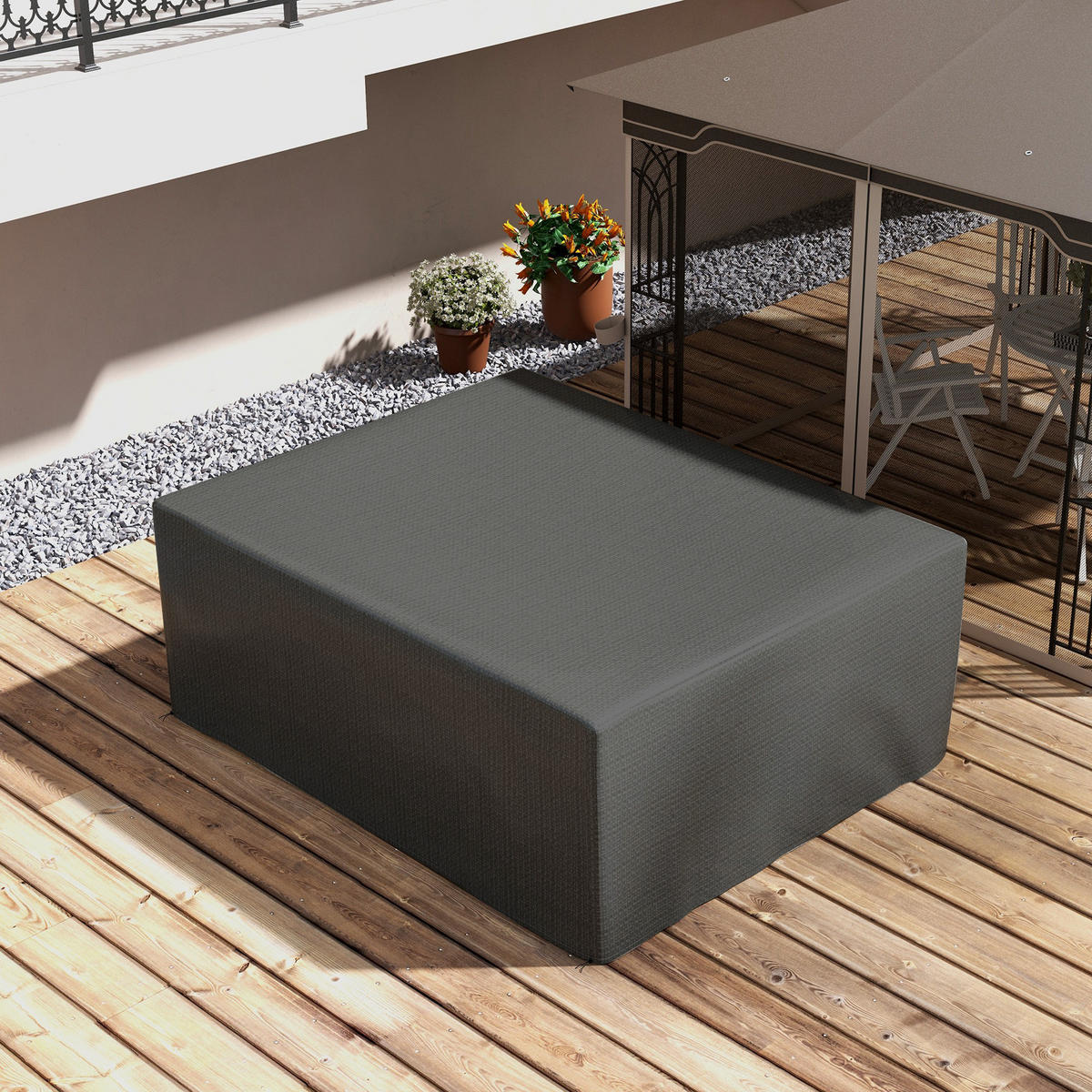 OCHRANNÝ OBAL Odolný proti povětrnostním vlivům 235/190/90 cm - šedá, plast (190/90/235cm) - Outsunny