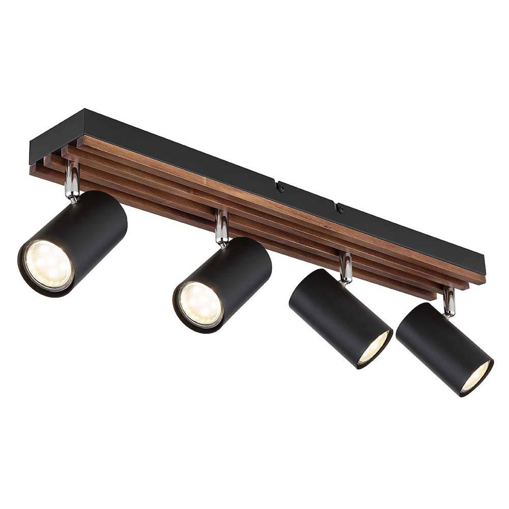 LED DECKENLEUCHTE Kayden Holzoptik Schwarz - Schwarz, Holz (56/8/12.5cm) - Globo Lighting