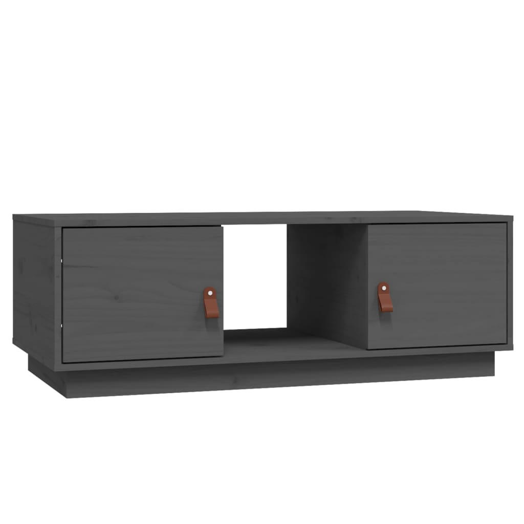 COUCHTISCH Grau 100x50x35 cm Massivholz Kiefer - Grau, Holz (100/50/35cm) - furnicato