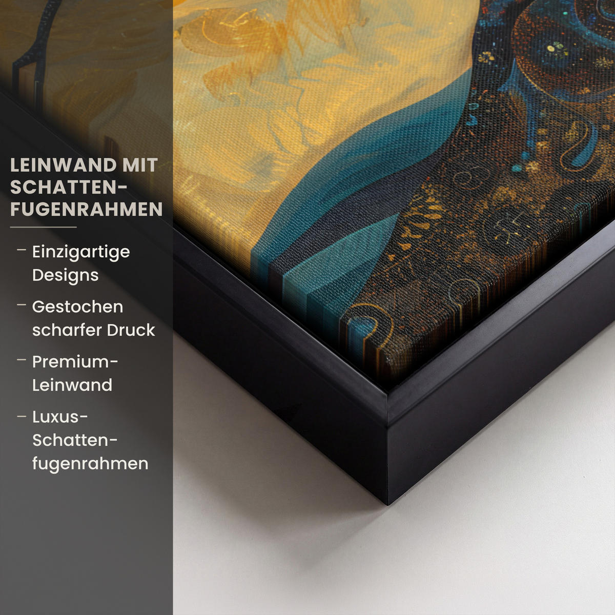LEINWAND Bilder mit Rahmen - Baum - Mond - Blumen - Gold - Kunst - 30x40 - Orange, Textil (30/40cm) - MuchoWow