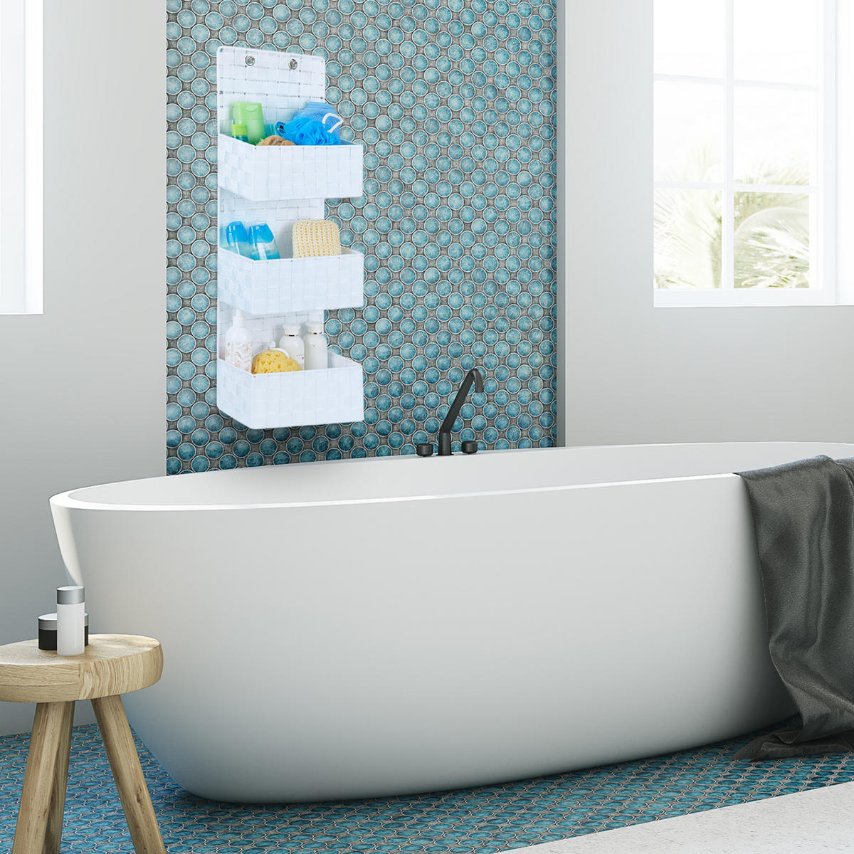 HÄNGEORGANIZER - Weiß, Kunststoff/Metall (25/75/15cm) - Relaxdays