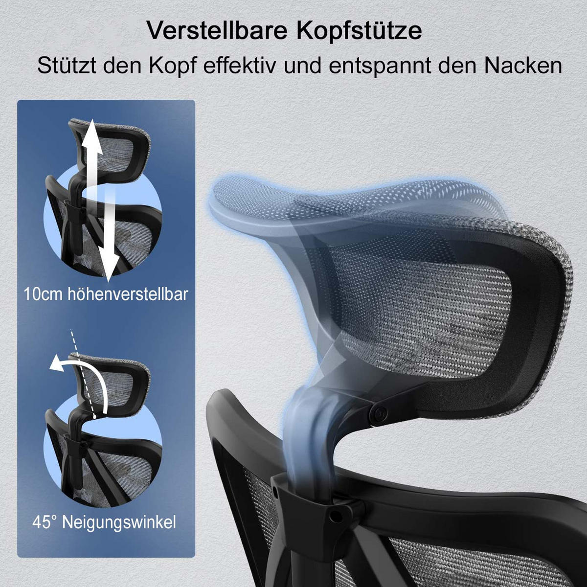 BÜROSTUHL Grau, Weiß - Weiß/Grau, Textil (66/128/93cm) - SIHOO