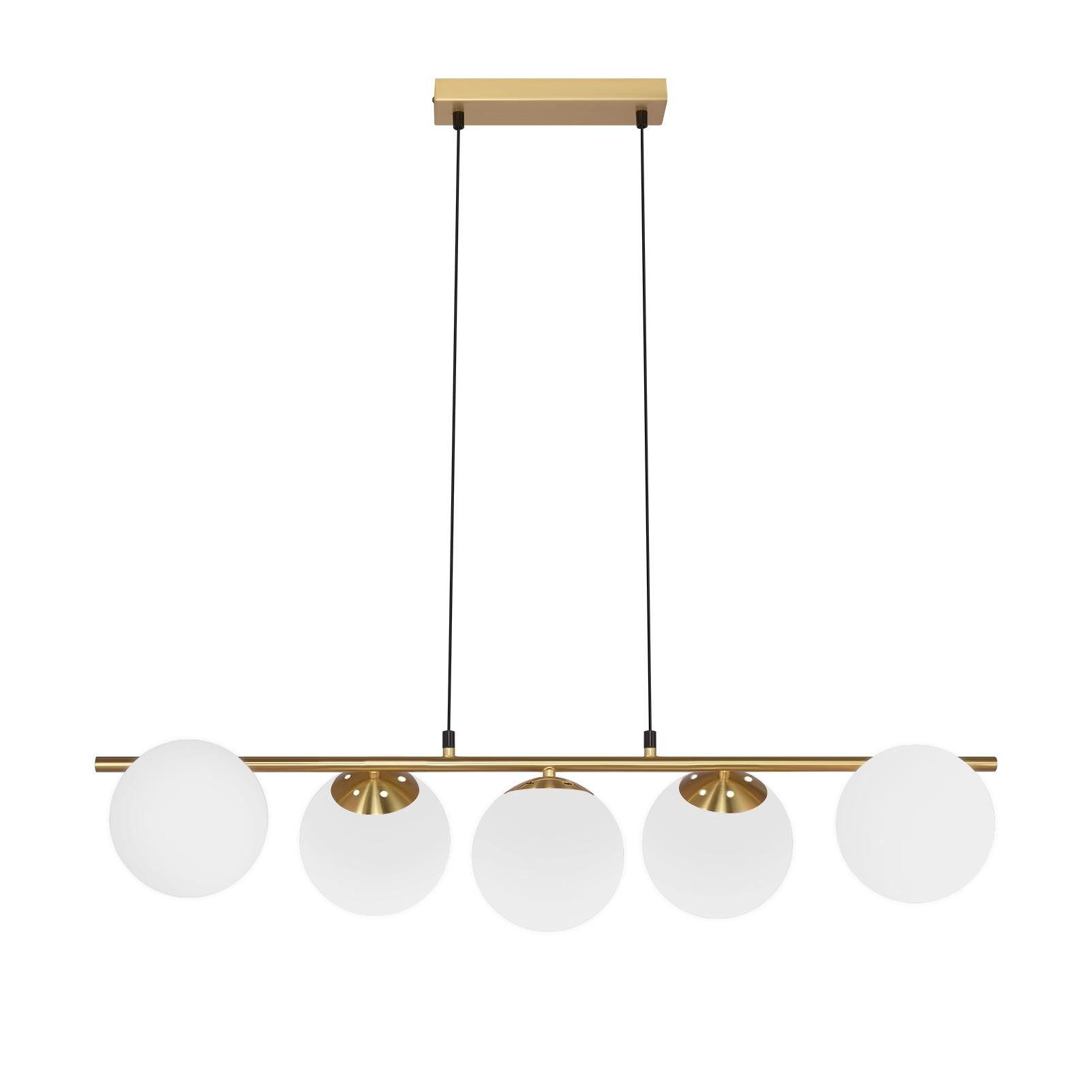 PENDELLEUCHTE Caspian 90/15/173.5 cm - Goldfarben/Weiß, Glas/Metall (90/15/173.5cm) - ZMH