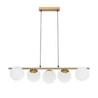 PENDELLEUCHTE Caspian 90/15/173.5 cm - Goldfarben/Weiß, Glas/Metall (90/15/173.5cm) - ZMH