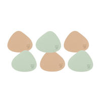 UNTERSETZER - 6er-Set - Recyceltes Leder in Blassrosa und Blassgrün - Pink, Textil (11/13cm) - Björn