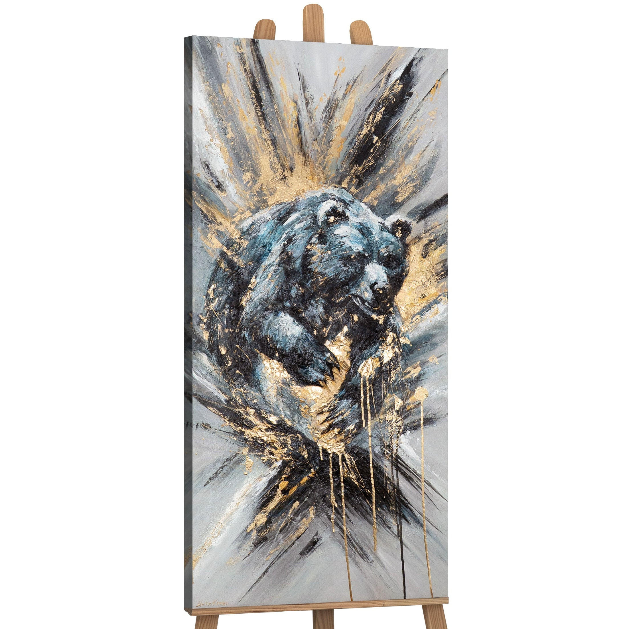 GEMÄLDE Tierische Kraft auf Keilrahmen 115x50 cm - Multicolor, Holz (115/50cm) - YS-art gallery