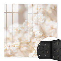 SCHLÜSSELBOX Schwarz 30x30 cm- Türöffnung nach rechts - Leuchtende Blumen - Beige, Metall (30/30/5cm) - TULUP
