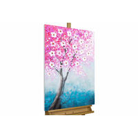 ACRYLBILD HANDGEMALT 60/90 cm - Blau/Pink, Holz/Textil (1.26/90cm) - KUNSTLOFT