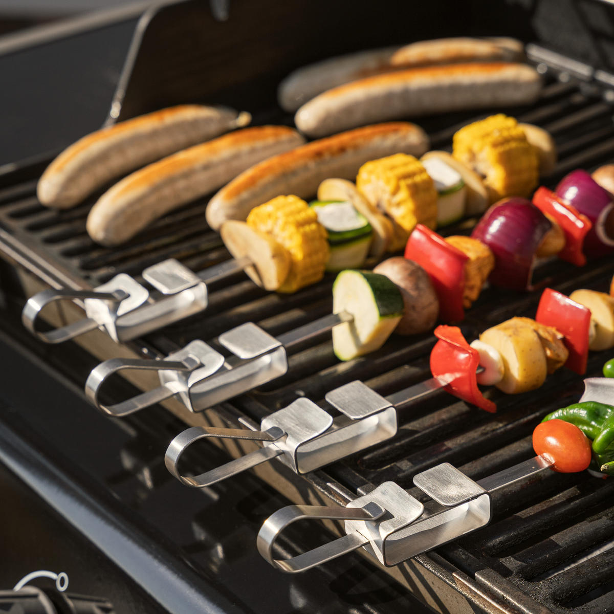 GRILLSPIESSE 6-er-Set, silber, Metall - Edelstahlfarben, Metall (43cm) - bremermann
