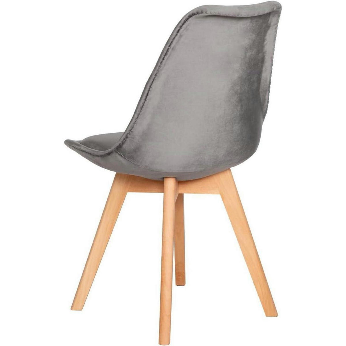 ESSZIMMERSTUHL 4er Set Samt Dunkelgrau Buche Massivholzbeine - Anthrazit, Textil (47.5/82/41cm)