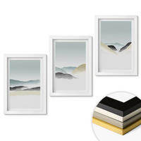 WANDBILDER 3er-Set - 20x30 cm Weißer Rahmen - Minimalistische Pastellberge - Weiß, Kunststoff (20/30cm) - ArtPrintCave