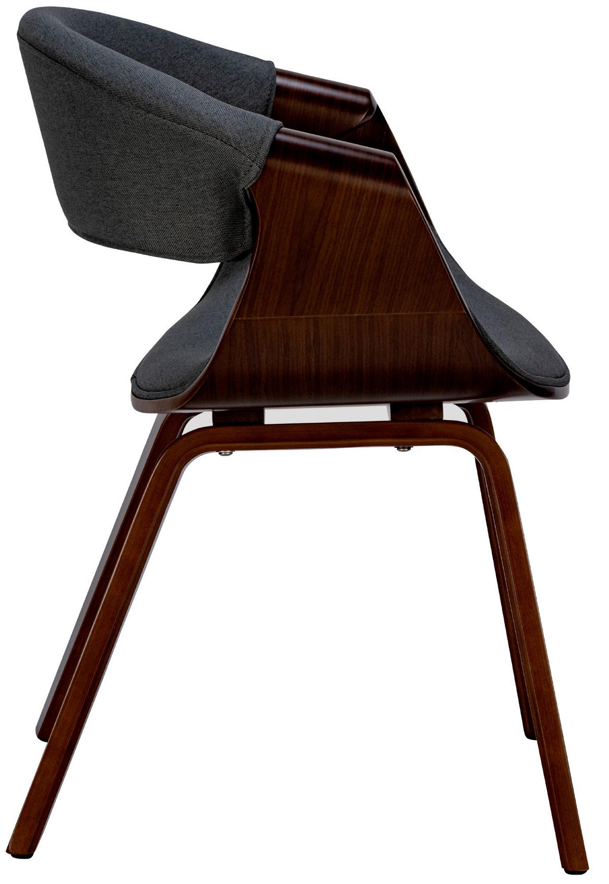 STUHL 2er Set Stoff walnuss/schwarz - Walnussfarben/Schwarz, Holz/Textil (62/76/52cm) - CLP