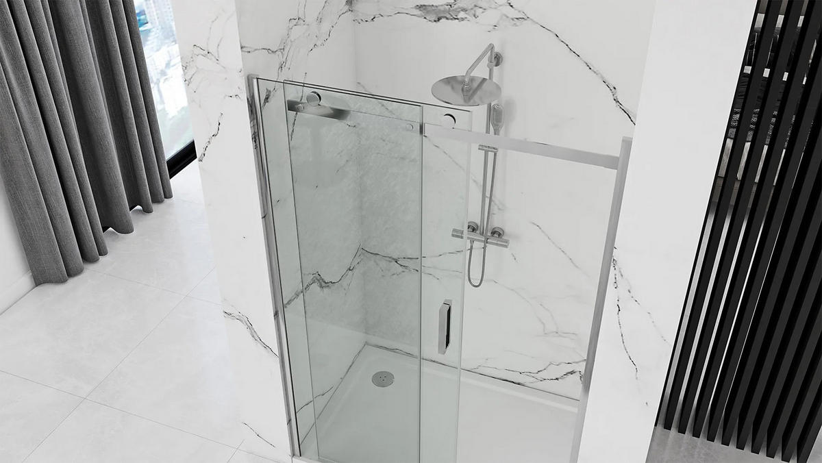 DUSCHTÜR Rea Nixon-2 120 linke - Chromfarben, Glas (119.5/190cm) - REA
