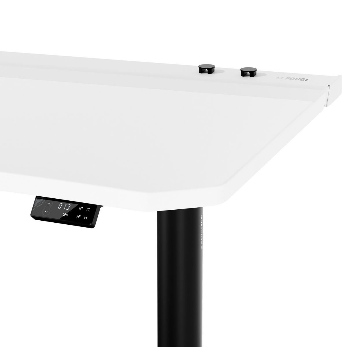 ELEKTRISCH verstellbarer Gaming-Schreibtisch X-Forge 160 x 80 cm - Schwarz/Weiß, Metall (80/160/72cm) - Diablo Chairs