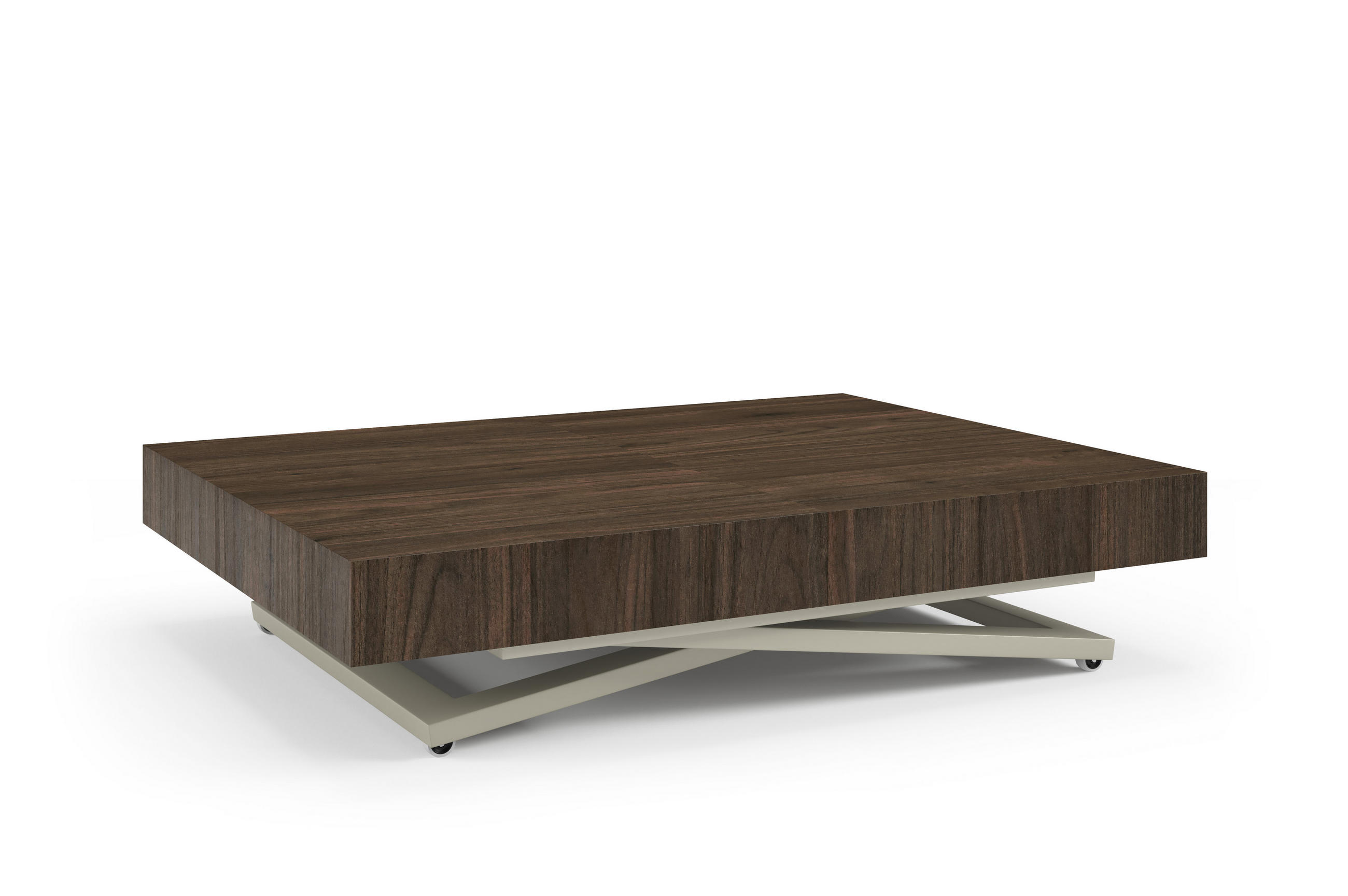 COUCHTISCH SANNA U - Kaschmir/Beige, Holzwerkstoff/Metall (80/120/27cm) - Meblini