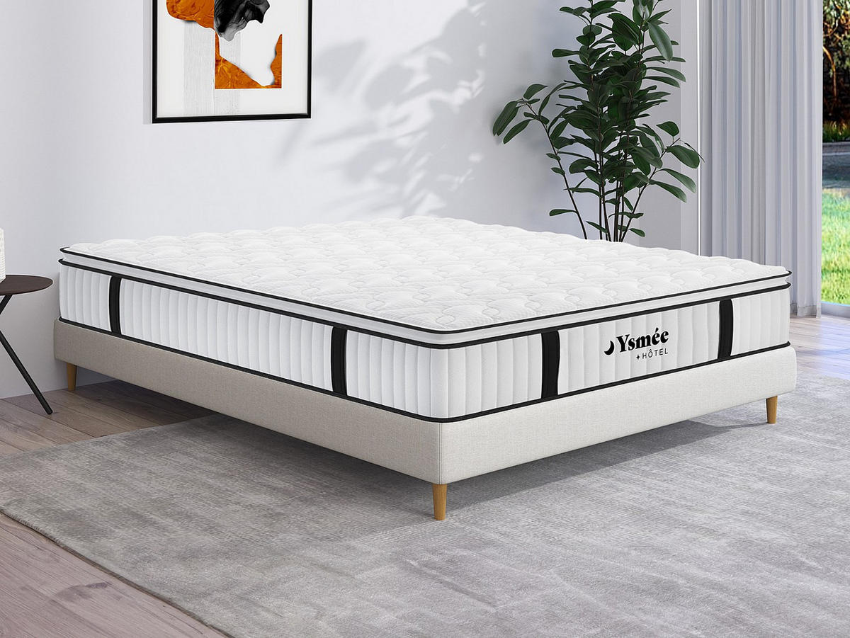 STANDARDMATRATZE - 2 Personen - Stoff - Weiß - - Weiß, Textil (180/200cm) - Vente-Unique