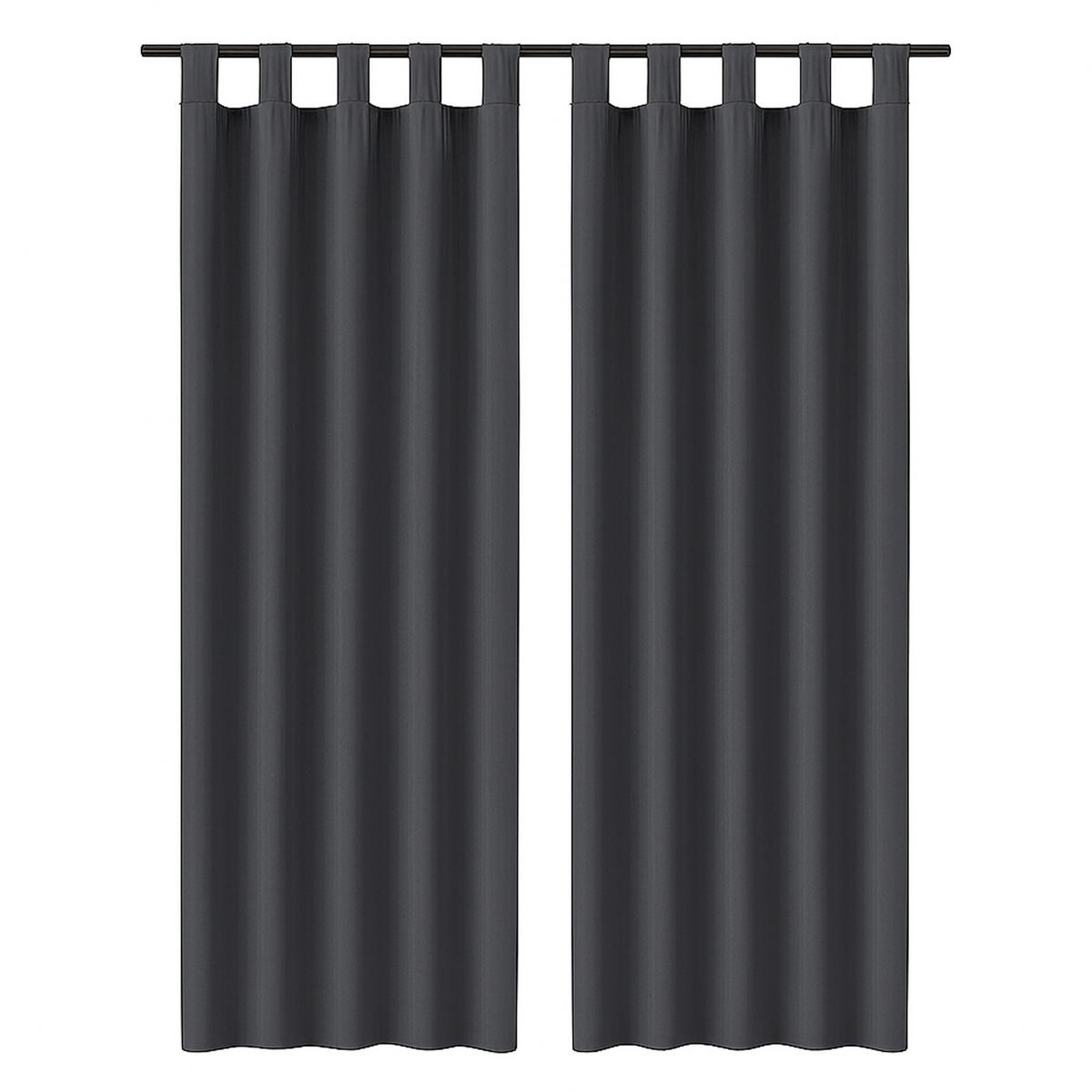SCHLAUFENSCHAL blickdicht 140x245 cm Schwarz 2er-Pack - Schwarz, Textil (140/245cm)
