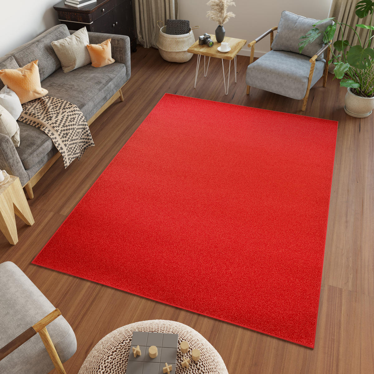 TEPPICH Mono Rot 160/220 cm - Rot, Kunststoff (160/220cm) - Tapiso