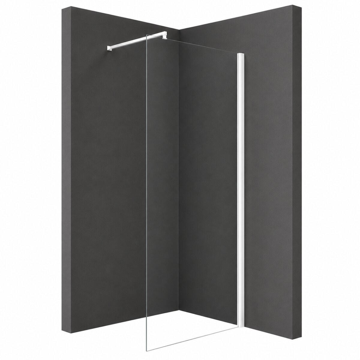 WALK-IN-DUSCHWAND 50 × 200 cm – ESG-Sicherheitsglas – Weiß - Weiß, Glas (10/50/200cm) -  Glaswerk Westfalen