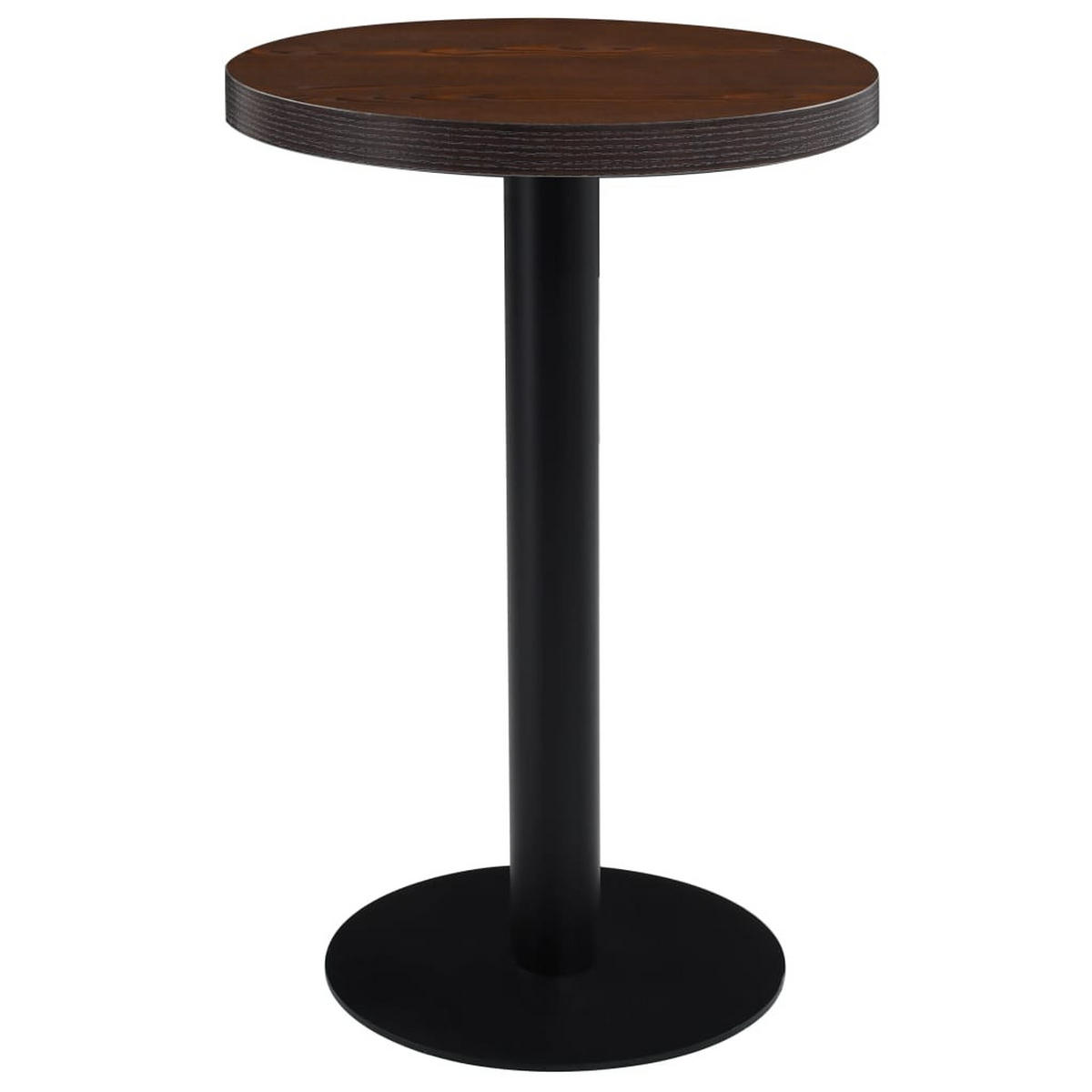 BISTROTISCH Flori rund Dunkelbraun/Schwarz 50 cm MDF - Schwarz, Holz (50/50/75cm) - DELUKE